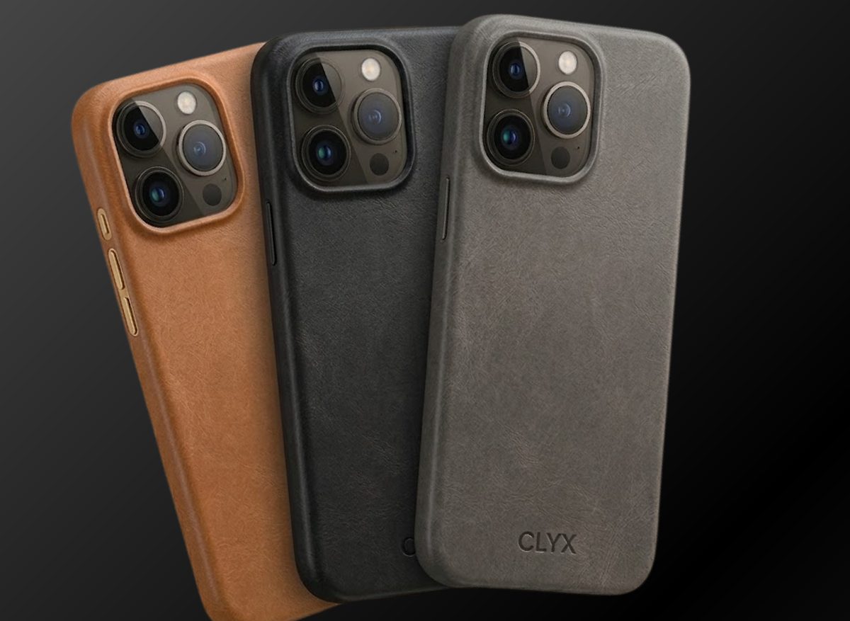 Fundas de cuero CLYX con MagSafe en marrón, negro y gris