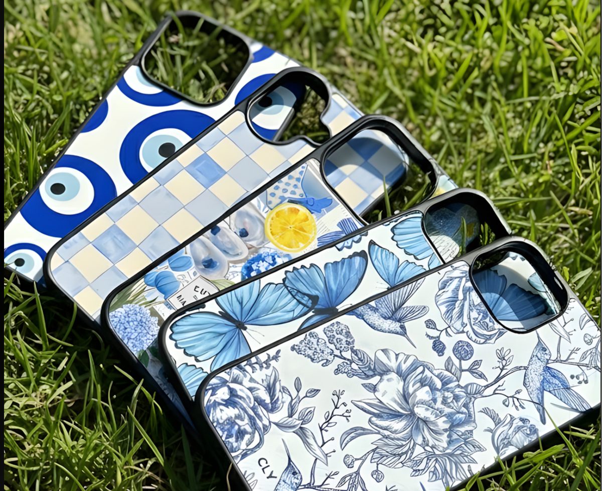 Fundas CLYX de diseño sublimadas con estampas de ojos turcos, cuadros y flores